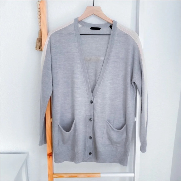 ATM Schoolboy Wool Cardigan Sweater Gray - Picture 4 of 15